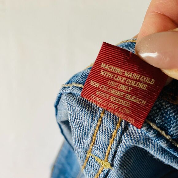 Arizona Jean Co Womens‎ Blue Denim Stretch Distressed Shorts Sz 11 - Picture 10 of 10